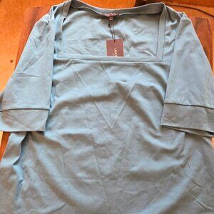 light blue, square neckline from Lafayette 148